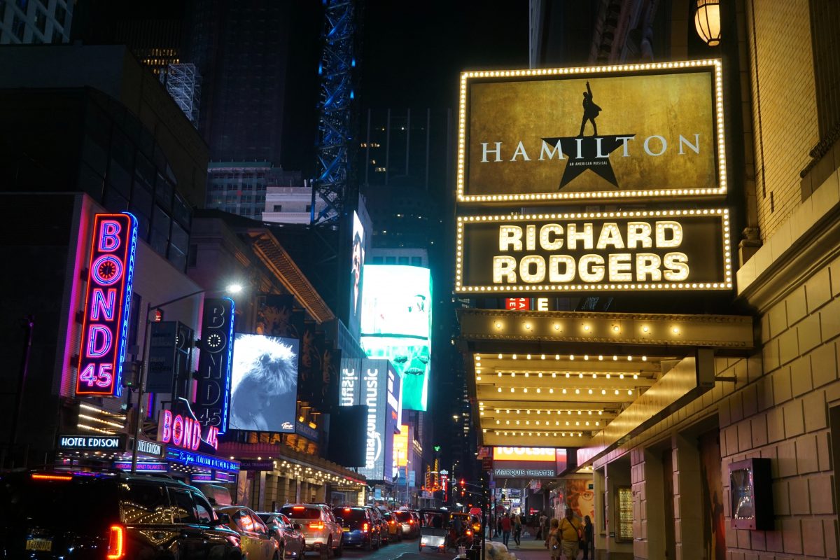 Bright and colorful marquees found along Broadway in Manhattan, New York.