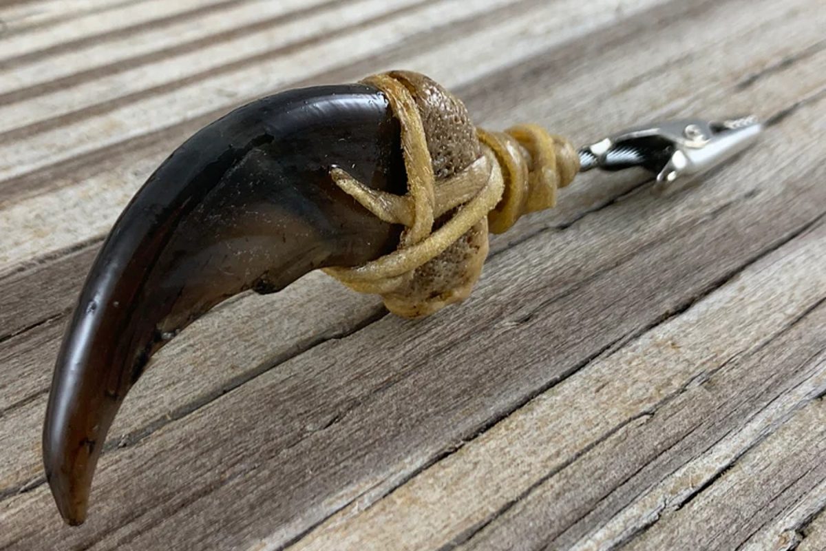 Roach clip with a black bear claw attached, one of the best souvenirs from Alaska.