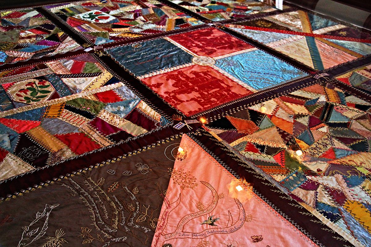 hawaiian quilts on display, one of the best hawaii souvenirs.
