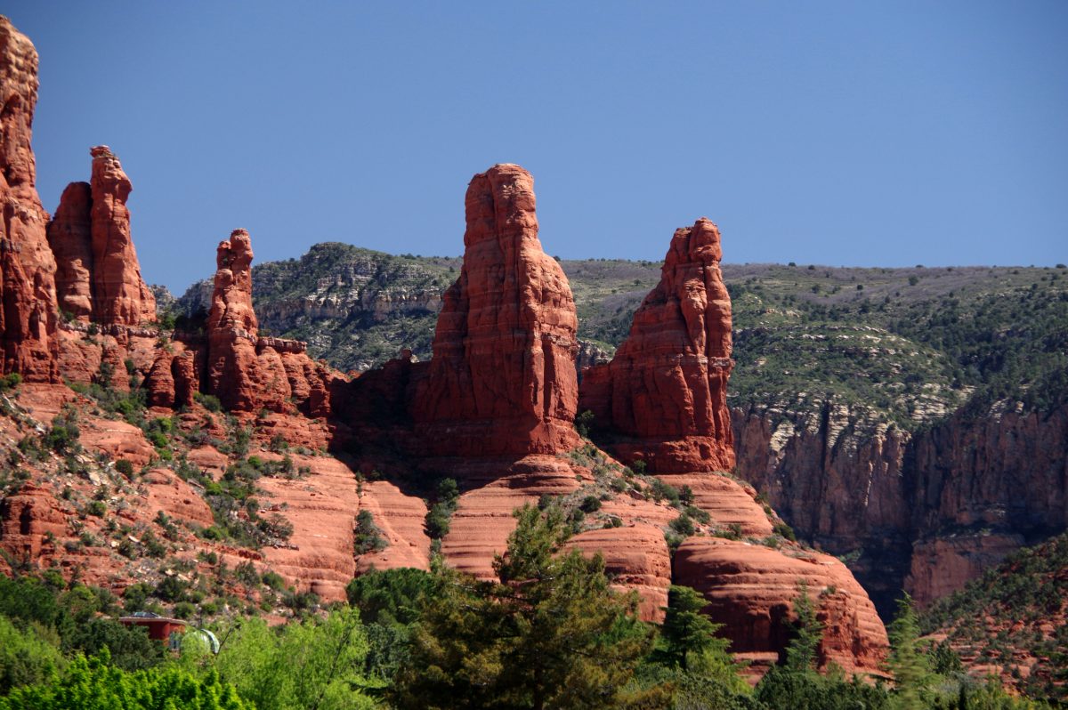 sandstone formations at red rock state park, one of the best places to visit in october.