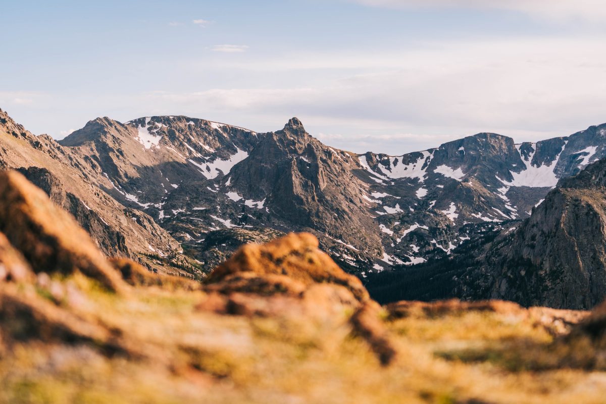 snow-covered cliffs of rocky mountain national park.