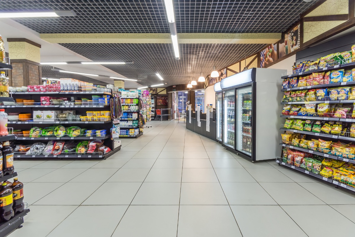 Interior of the supermarket