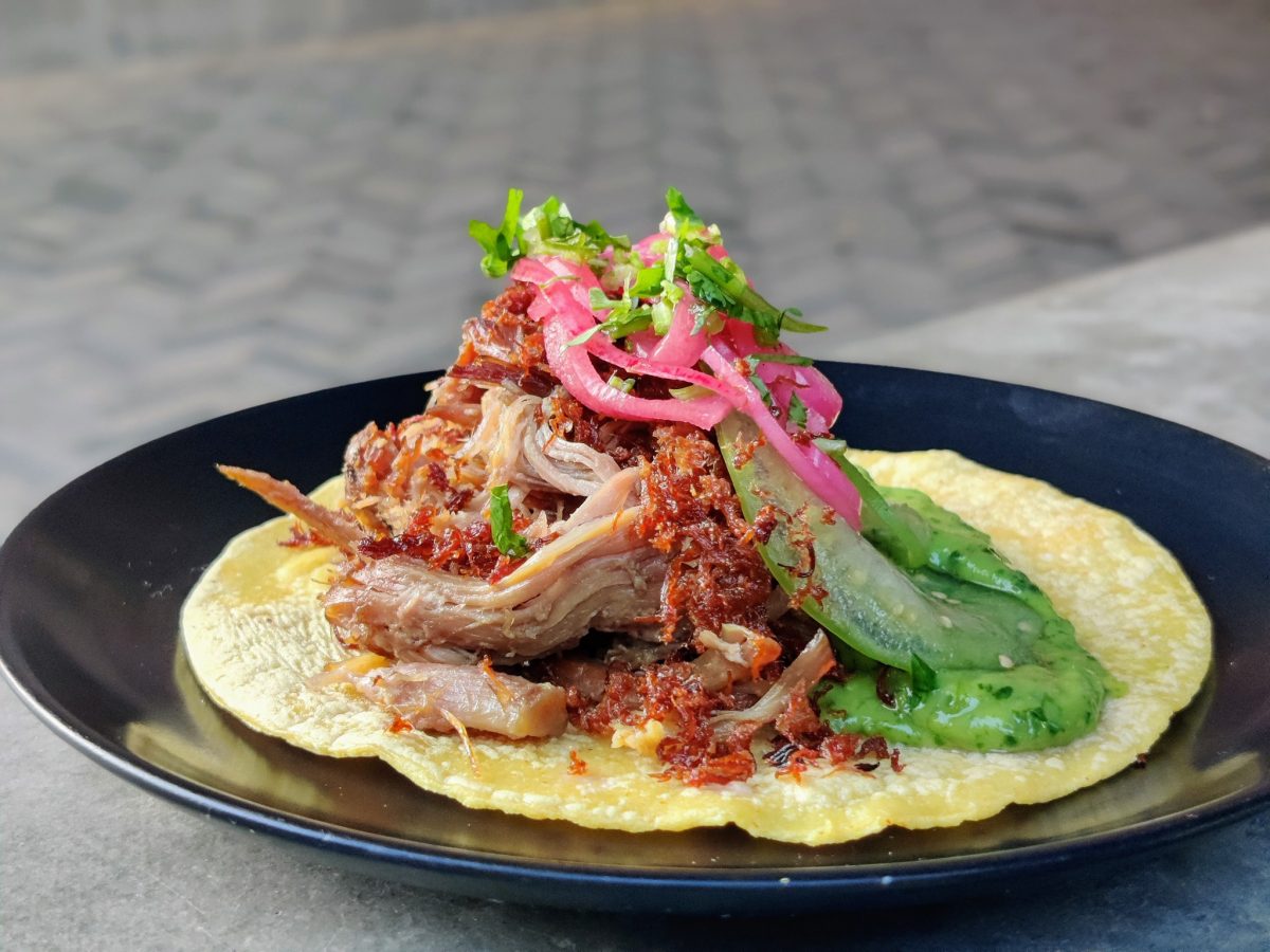 pork belly al pastor taco from Lola 55, one of the best tacos in san diego.