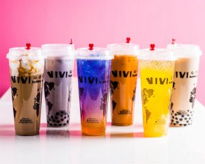 Colorful VIVI Bubble Tea drinks