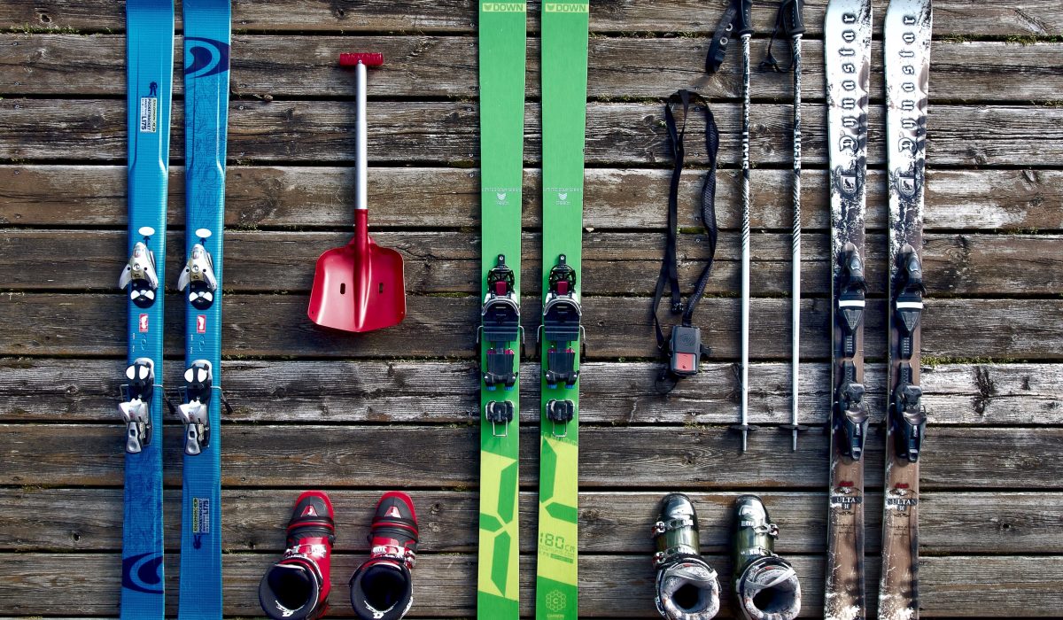 skiing-gear Flatlay of Skiing Equipment