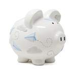 Child to Cherish Ceramic Piggy Bank - Paper Airplane