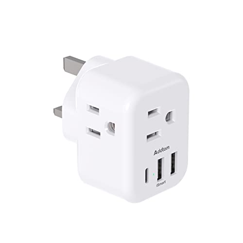 UK Travel Plug Adapter with USB Ports