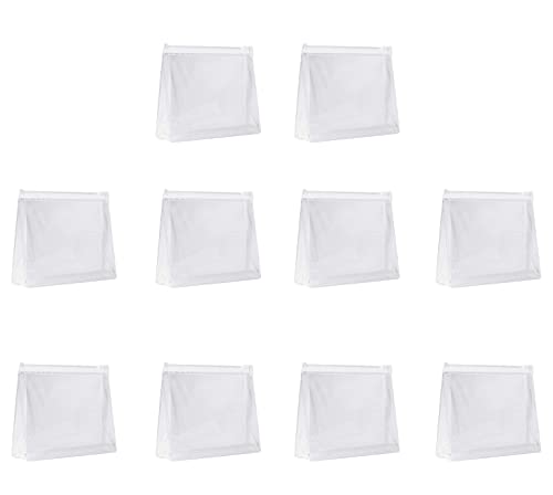 Small Clear Cosmetic Bag with Zipper (10 Pack)