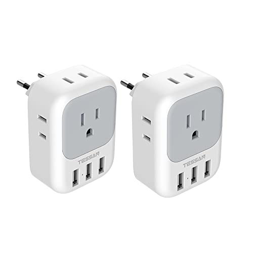 TESSAN European Travel Plug Adapter - Convenient Power Solution for Europe