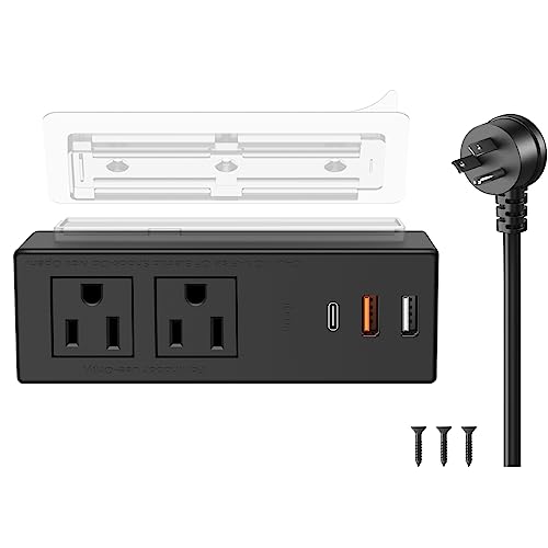 Under Desk Power Strip with Fast Charging USB C