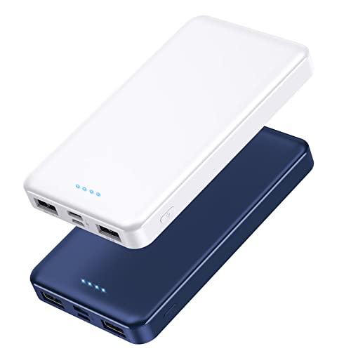 [2 Pack] Portable Charger Power Bank 10000mAh - Compact & Slim Design, Dual USB Output, Universal Compatibility
