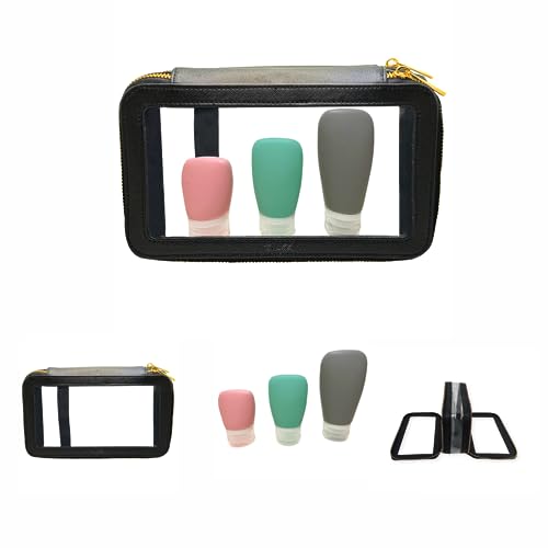 Clear Makeup Bag with Silicone Travel Bottles