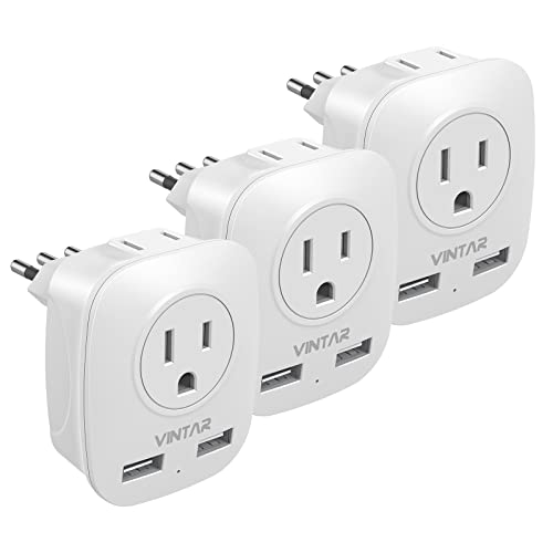 [3-Pack] VINTAR Italy Travel Plug Adapter