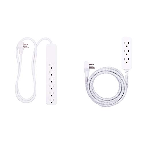 GE Power Strip Surge Protector and Designer Extension Cord