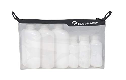 Sea to Summit Clear Zip Pouch with Travel Bottles, TSA Approved Toiletry Kit