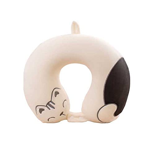 unlockgift Travel Pillow Memory Foam Neck Pillow - Cute Animal Pattern-Cat