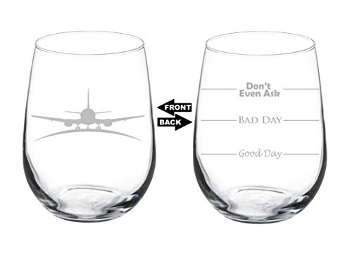 Airplane Pilot Flight Attendant Wine Glass