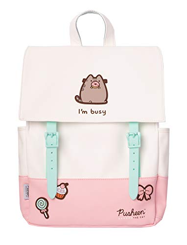 Pusheen Backpack - Kawaii Travel Laptop Bag - Pink