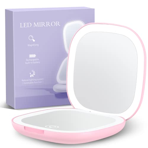 Gospire Rechargeable Travel Makeup Mirror with Lights