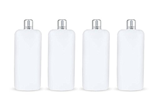 Durable Plastic Travel Flask Set of 4, 26 oz