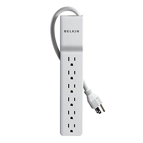 Belkin 6-Outlet Power Strip Surge Protector - Compact and Reliable