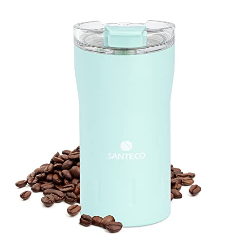 SANTECO Travel Coffee Mug - Insulated Stainless Steel Tumbler
