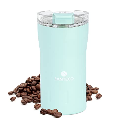 SANTECO Travel Coffee Mug - Insulated Stainless Steel Tumbler