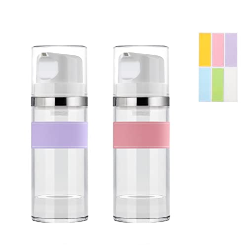 IOOROSE Airless Pump Bottle 100 ml/3.5oz (Clear, 2 Pack)