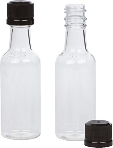 Mini Liquor Bottles 50ml Black Empty Plastic Shot Bottles (Black)