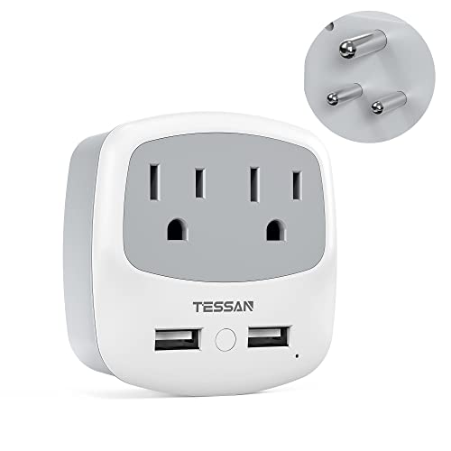 TESSAN US to India Plug Adapter