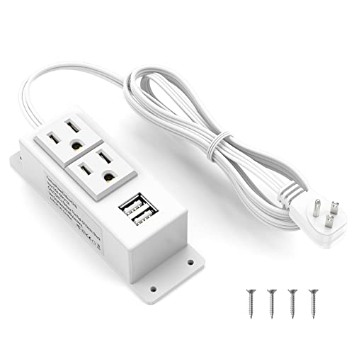 Wall Mountable Power Strip with USB Ports