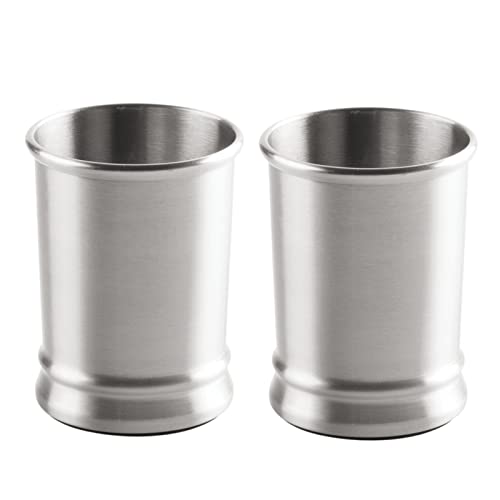 mDesign Stainless Steel Bathroom Cups, 2 Pack