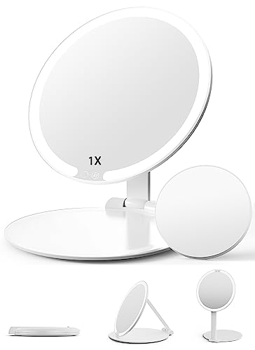 Foldable Makeup Mirror with Lights