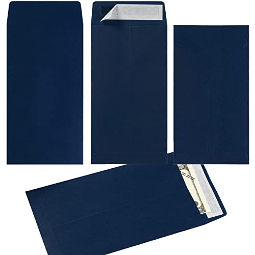100 Pack Navy Blue Self-Sealing Coin Envelopes for Cash and Gifts Cards