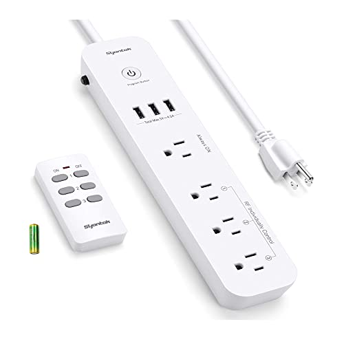 Syantek Remote Control Power Strip with USB Ports