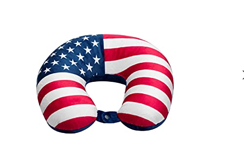 Soft Microfiber Neck Pillow with USA Flag Design