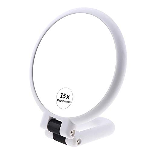 Handheld Travel Mirror with 15x Magnification