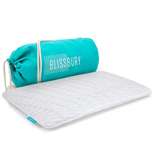 BLISSBURY Stomach Sleeping Pillow | Thin Memory Foam Pillow for Stomach and Back Sleepers