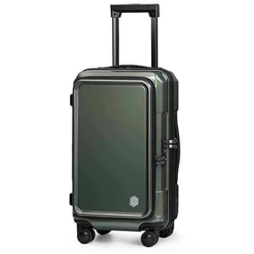 Coolife Spinner Suitcase Set with Pocket Compartment