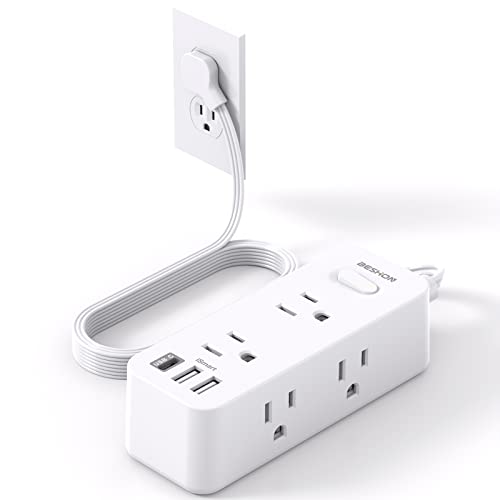 Flat Extension Cord with USB Ports