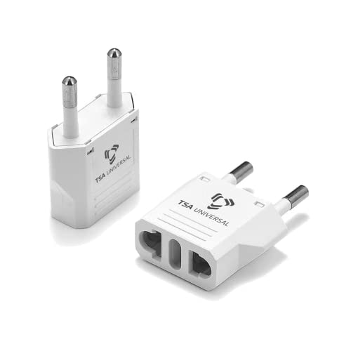 US to South Korea Travel Power Adapter (2-Pack, White)
