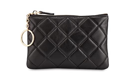 DORIS&JACKY Leather Coin Purse with RFID Blocking