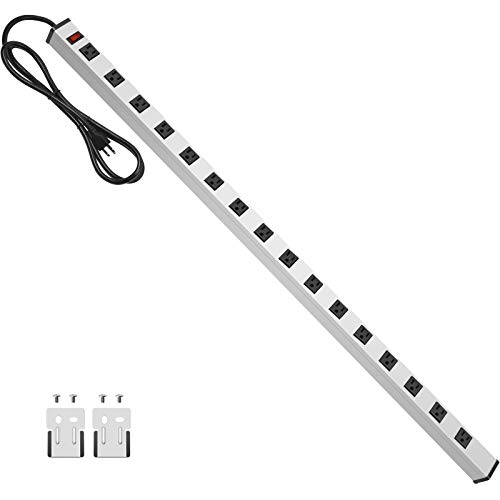 Long Metal 16 Outlet Power Strip