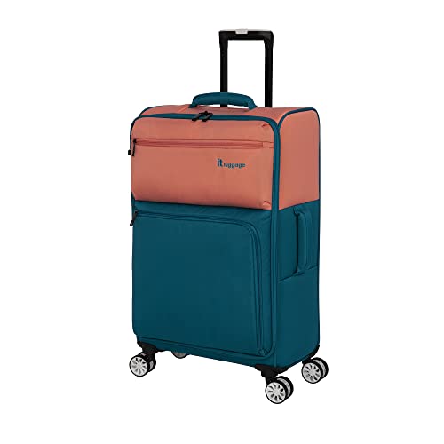 it luggage 27" Softside Checked Spinner - Peach/Sea Teal