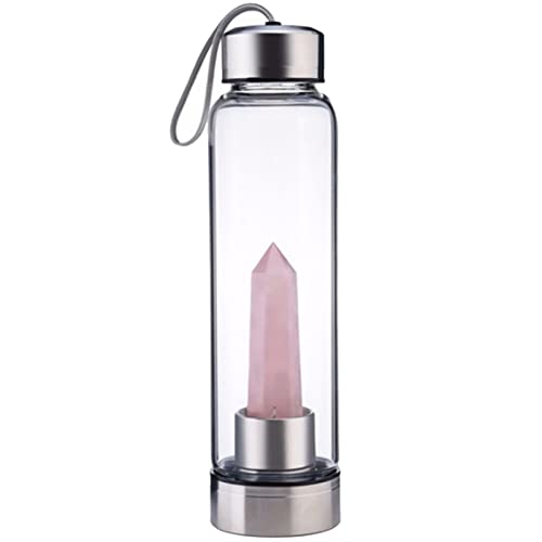 Crystal Water Bottle with Changeable Natural Crystal Center