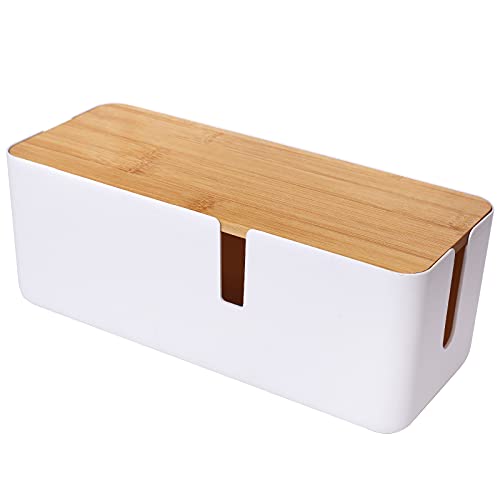 Bamboo Lid Cable Management Box