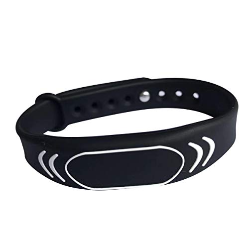 RFID Silicone Bracelet - Black Adjustable (2pcs)