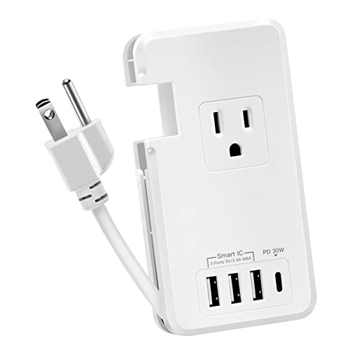 Portable Travel Surge Protector Extension Cord with 2 Outlets