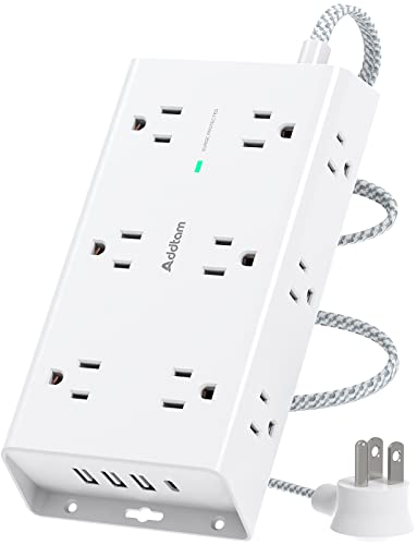 Surge Protector Power Strip with USB Ports and 5Ft Extension Cord