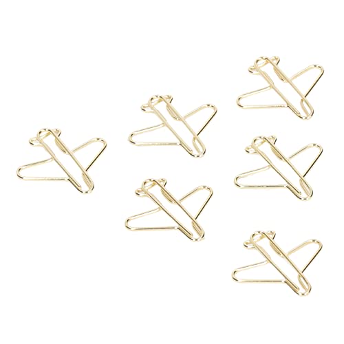 Gold Airplane Shaped Binder Clips
